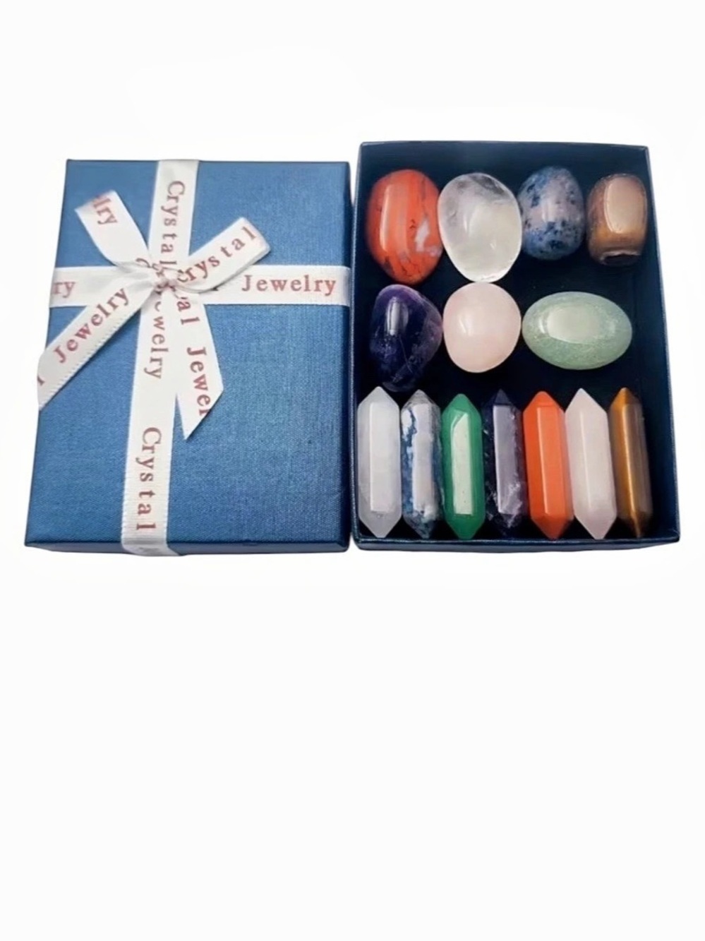 7 Chakras Crystal Stone Gift Set Includes Polished Stones And Wands New